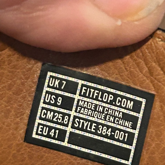 clearance FitFlop Gracie Leather Toe-Post Sandals Black Thongs Shoes Size 9 - Picture 5 of 6